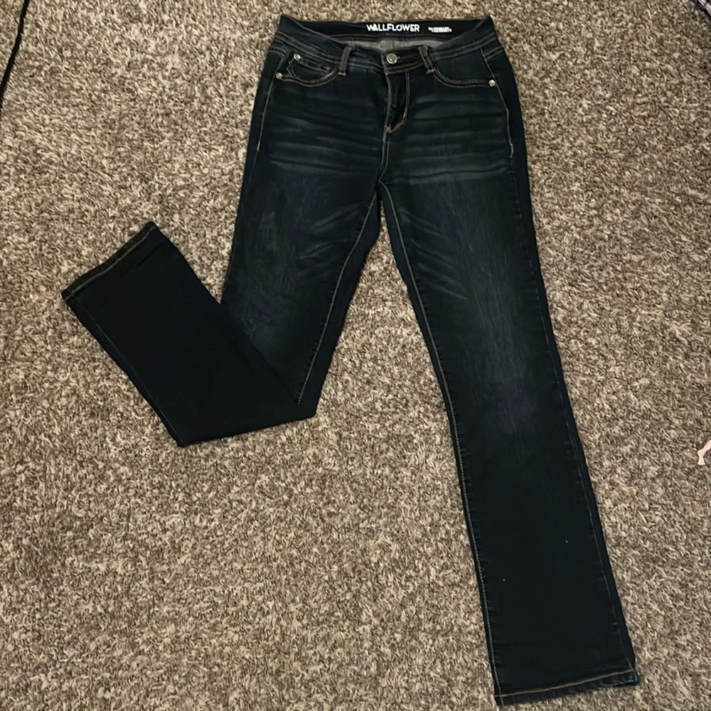 dark blue Wallflower bootcut jeans